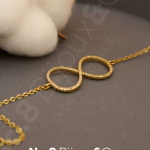 Xuping 14K Altın Rengi Sonsuzluk Figürlü Zirkon Taşlı Bileklik (17+4 cm Ayarlanabilir) - Görsel 1