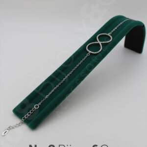 Xuping Beyaz Altın Rengi Sonsuzluk Figürlü Zirkon Taşlı Bileklik (17+4 cm) - Görsel 3