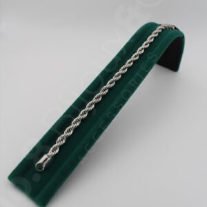 Xuping Beyaz Altın Görünümlü Kalın Burgu Zincir Bileklik (19,5 Cm) - Görsel 3