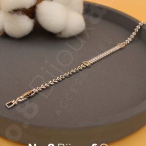 Xuping Beyaz Altın Görünümlü Baget Taşlı Yaprak Zincir Bileklik (17,5+1,5 Cm Ek Parçalı) - Görsel 3