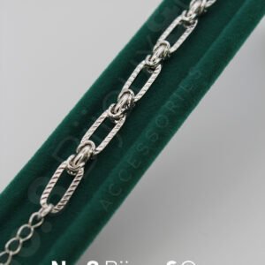 Xuping Beyaz Altın Görünümlü Uzun Oval Halkalı Modern Zincir Bileklik (18,5+3 Cm Ayarlanabilir) - Görsel 4