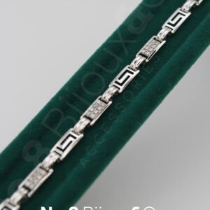 Xuping Beyaz Altın Görünümlü Geometrik Desenli Zirkon Taşlı Bileklik (18,5+1,5 Cm Ek Parçalı) - Görsel 3