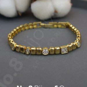 Xuping 14K Altın Görünümlü Çoklu Form Zirkon Taşlı Bileklik (17+2 Cm Ek Parçalı) - Görsel 1