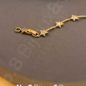 Xuping 14K Altın Görünümlü Yıldız Figürlü Pavé Taşlı Şık Bileklik (18+2 Cm Ek Parçalı) - Görsel 2