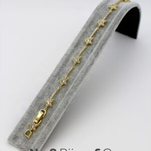 Xuping 14K Altın Görünümlü Yıldız Figürlü Pavé Taşlı Şık Bileklik (18+2 Cm Ek Parçalı) - Görsel 3