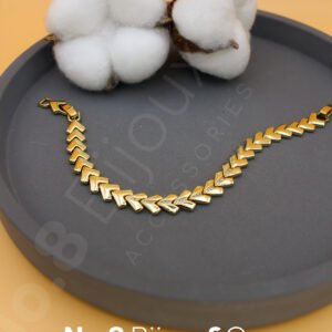 Xuping 14K Altın Görünümlü V-Form Modern Bileklik (17+2 Cm Ek Parçalı) - Görsel 2