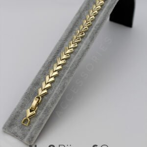 Xuping 14K Altın Görünümlü V-Form Modern Bileklik (17+2 Cm Ek Parçalı) - Görsel 4