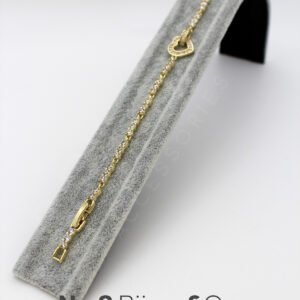 Xuping 14K Altın Kaplama Kalp Detaylı Taşlı Tasarım Bileklik (17+2 Cm Ek Parçalı) - Görsel 3