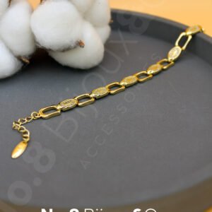 Xuping 14K Altın Görünümlü Oval Taş Detaylı Modern Zincir Bileklik (17+2,5 Cm Ayarlanabilir) - Görsel 2