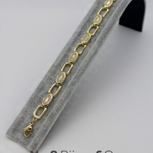 Xuping 14K Altın Görünümlü Oval Taş Detaylı Modern Zincir Bileklik (17+2,5 Cm Ayarlanabilir) - Görsel 3