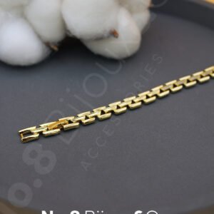 Xuping 14K Altın Görünümlü Dikdörtgen Halkalı Modern Bileklik (17,5 + 2 Cm Ek Parçalı) - Görsel 4