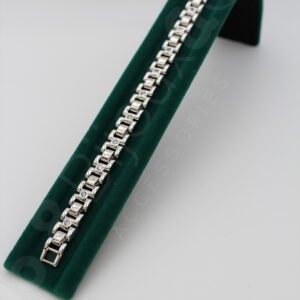 Xuping Beyaz Altın Görünümlü Aralıklı Taş Detaylı Modern Bileklik (18,5 Cm) - Görsel 3