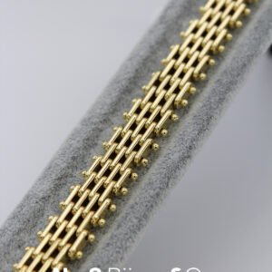 Xuping 14K Altın Rengi Pimli Örgü Formlu Modern Geniş Bileklik (19,5 Cm – 12 Mm Genişlik) - Görsel 5