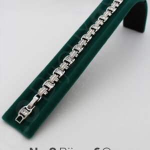 Xuping Beyaz Altın Rengi Baget & Mikro Taşlı Modern Zincir Bileklik (17+2 cm Ek Parçalı) - Görsel 3