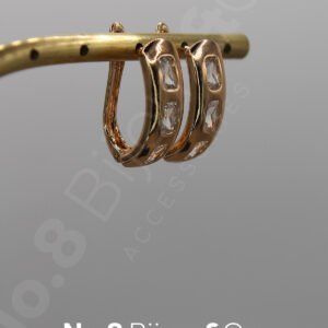 Xuping Rose Altın Rengi Işıltılı Zarif Tasarım Baget Taşlı Modern Küpe - Görsel 2