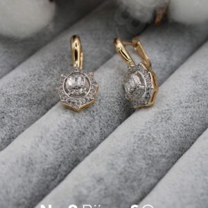 Xuping Rose Altın Rengi Kaplama Sallantılı Zirkon Taşlı Şık Küpe - Görsel 1