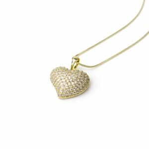 Xuping Altın Renk Zirkon Taşlı Kalp Kolye (47 cm Zincir) - Görsel 2